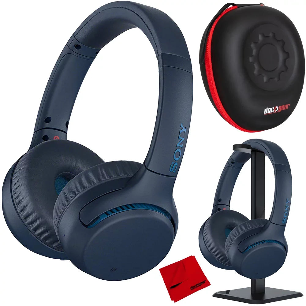 '- Deco with EXTRA WH-XB700 Gear Wireless Headphones Audio Bundle BASS Sony Blue