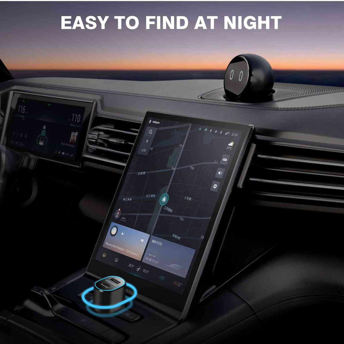Usb Lenovo (2023) for Car Ports Legion Super Charger Dual Fast Two Black (45W+15W) Y700 EP-L5300