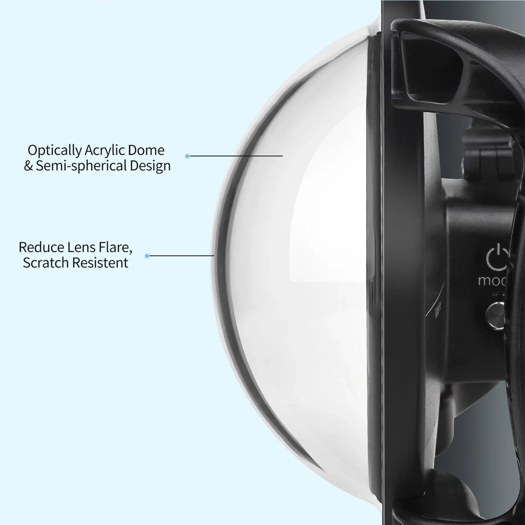 Waterproof, 45m 180° Angle and Case Black Dual Port Waterproof XTGP559, Dome Wide 10SHOOT for Handle, 9