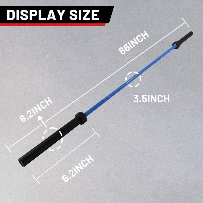 Barbell Lifting Weights Chrome Solid Bar Blue,500 Hard pound Olympic Lifting Barbells Power Chrome