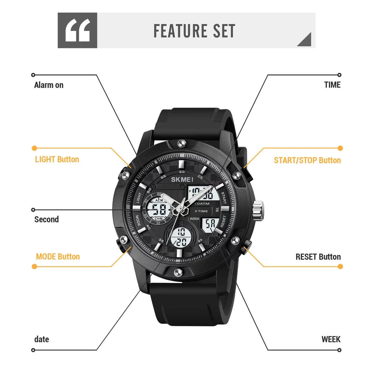 Watch Count Sport Skmei Clock 100bar - Wristwatch Digital Man Top Waterproof Led Wristwatches Fashion Luxury Light Brand Down Men's Original Watches