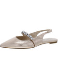 Flats Toe Coated Badgley Bambi Mischka Womens Jewel Ankle Strap Pointed