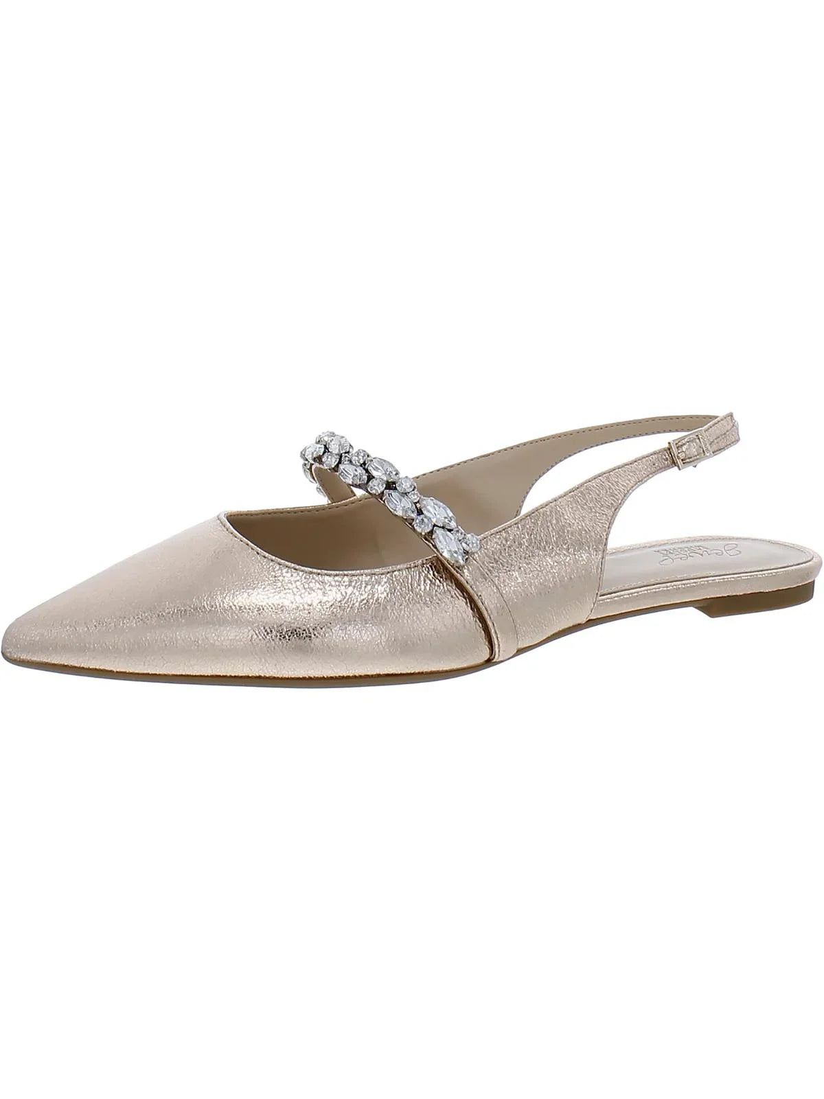 Flats Toe Coated Badgley Bambi Mischka Womens Jewel Ankle Strap Pointed