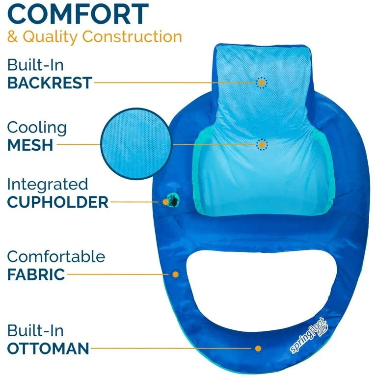 Float for Adults Recliner Pool Lounge Chair Backrest, Inflatable Float with Pool