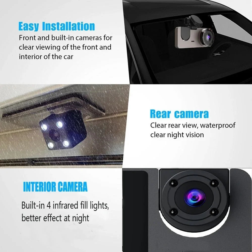 Vision Camera DVR Recorder. Car 3 Night Dash Video Car