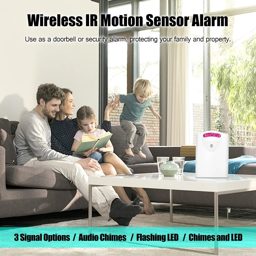 for Doorbell Motion Wireless IR 1 Driveway Transmitters Use Receiver Home Multifunctional 2 Andoer Alarm Sensor Alarm Outdoor