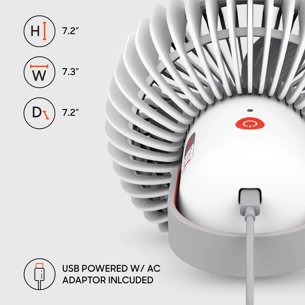 Sharper Rechargeable White Travel 7.2", Fan, Image 01X Refresh