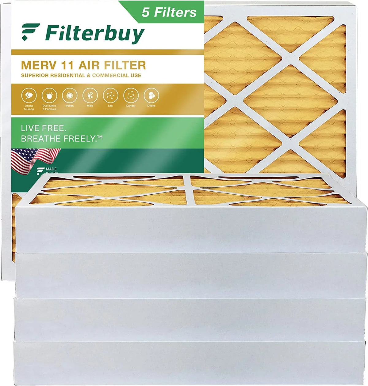 AC Filters (5-Pack) Pleated HVAC 16x20x4 11 Furnace Filterbuy Air MERV