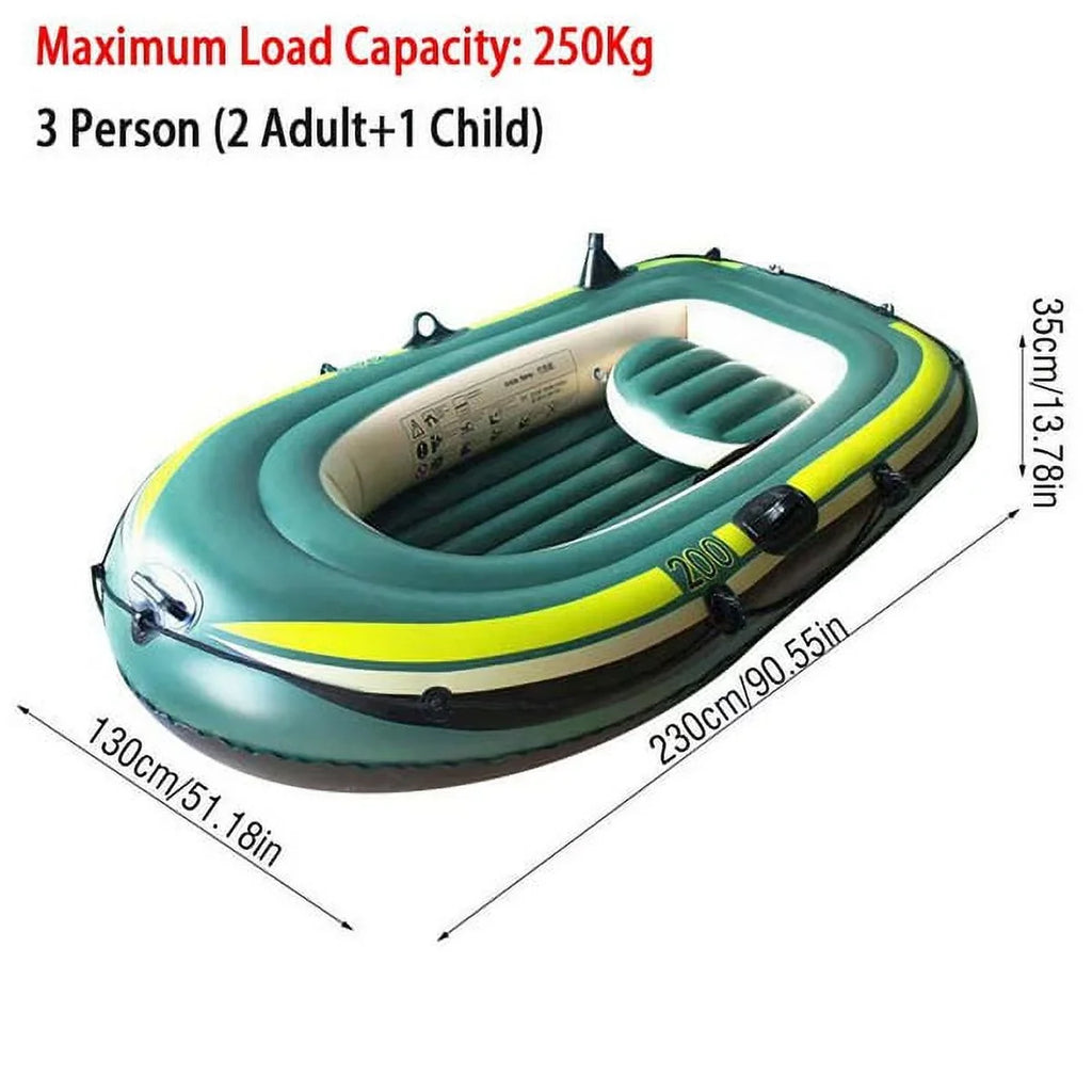 Fishing Drifting Two/Three Person Air Eastbuy Inflatable Rowing Diving Green PVC Tool Boat