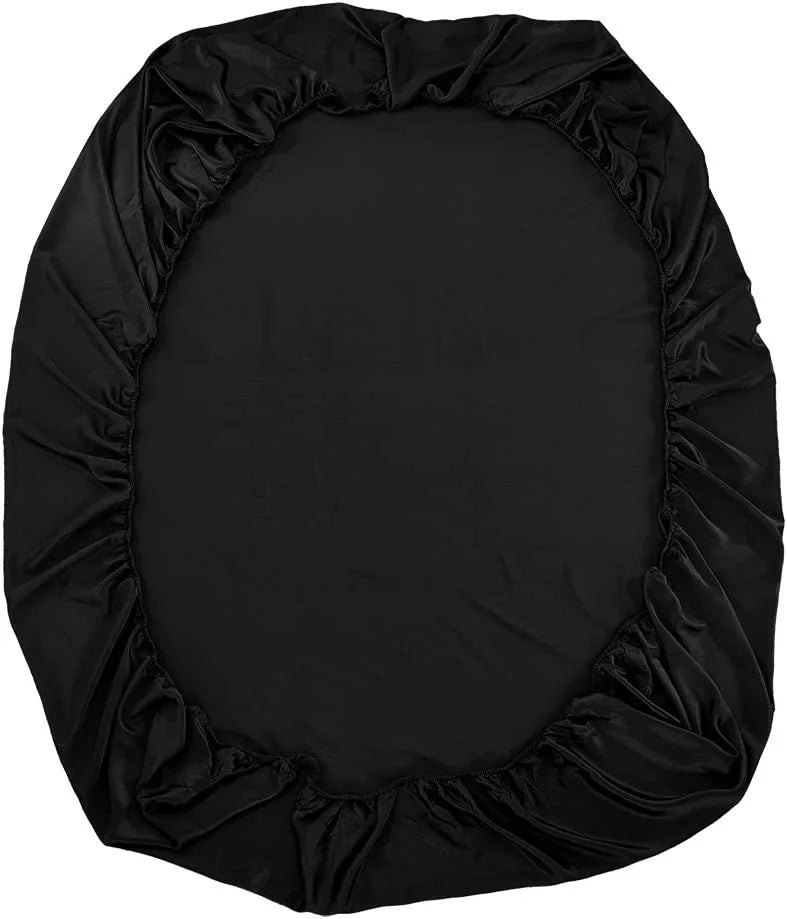 Queen, Sheet Momme Silk Mulberry Luxury Seamless, HAOFEI Fitted 19 Black