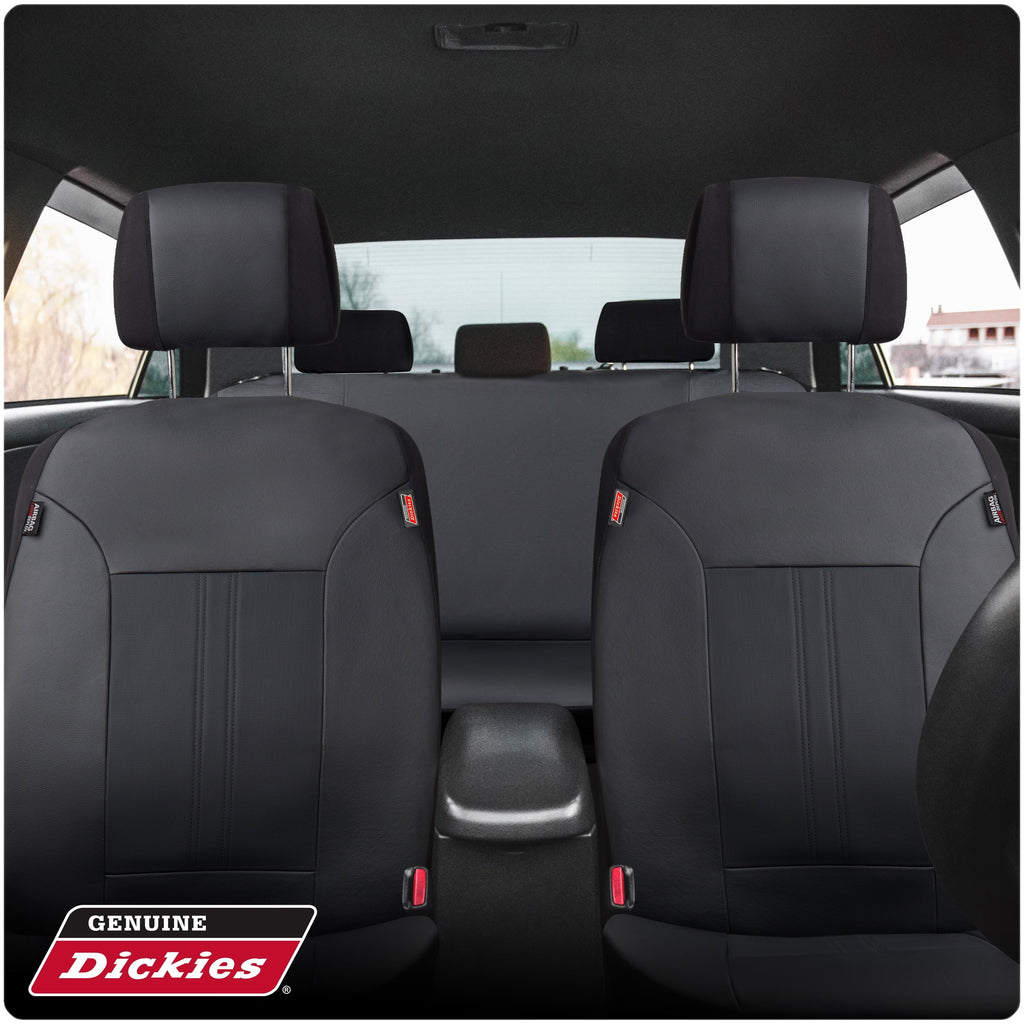 Seat 43645WDI Petersen 3-Piece Black Car Covers, Genuine Vegan Dickies Leather