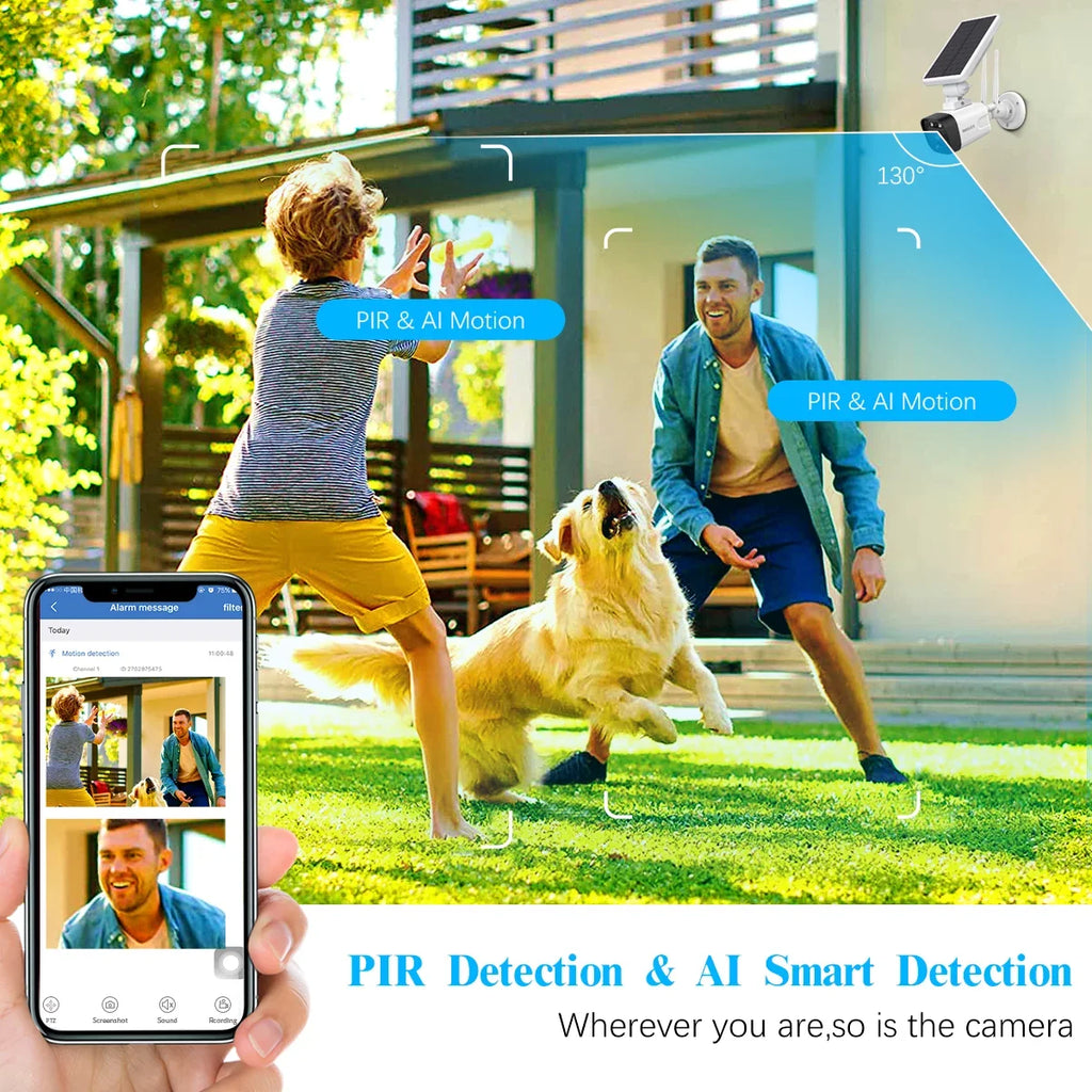 Camera 1TB OOSSXX Solar Surveillance Outdoor,Dual Antennas Cameras Hard with Drive System Wireless Security