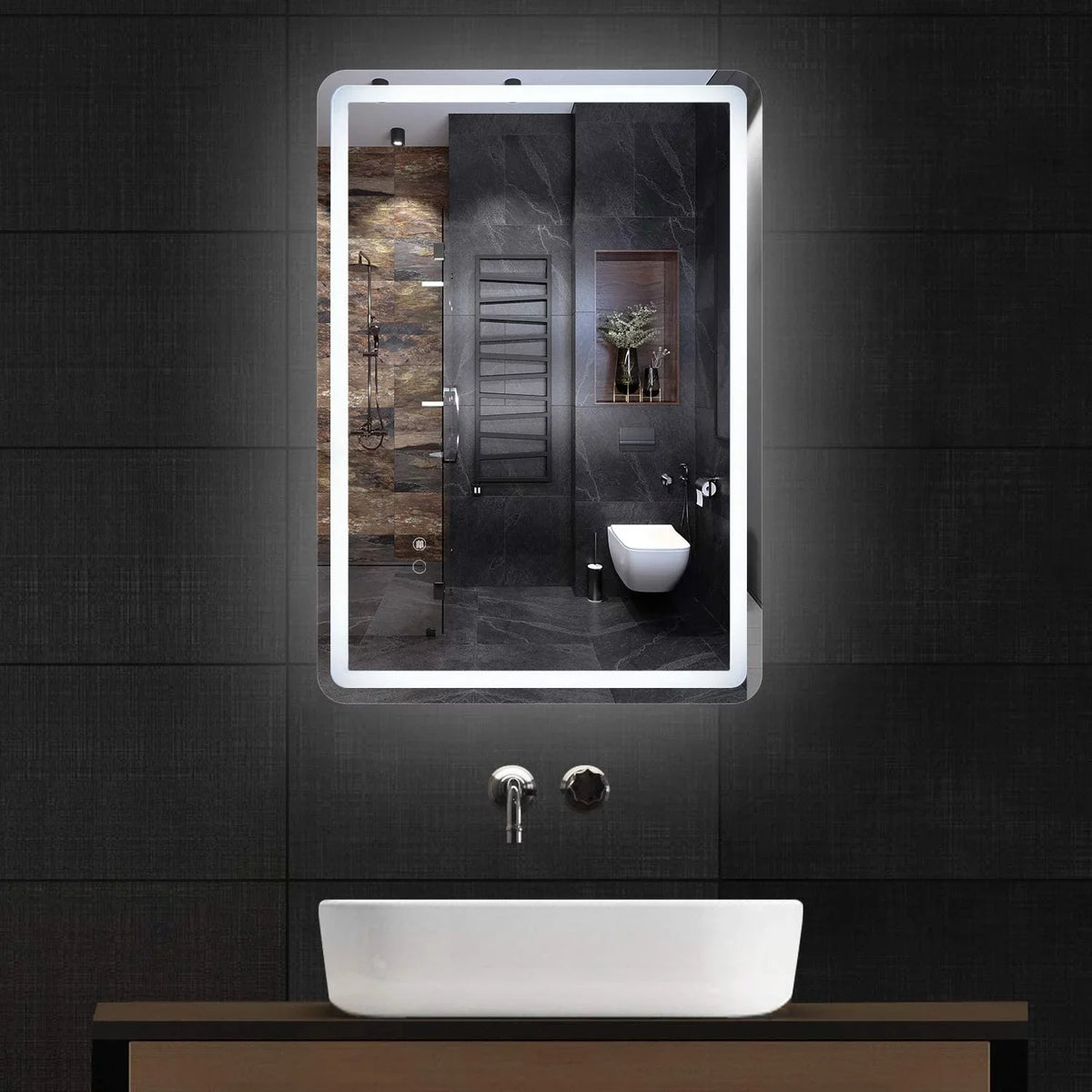 36 Anti-Fog Wall Large with LED Simple Inch x White/Warm Bathroom CoSoTower Light（Horizontal/Vertical）, Dimmable Makeup Vanity Mirror 28 Transparent Deluxe