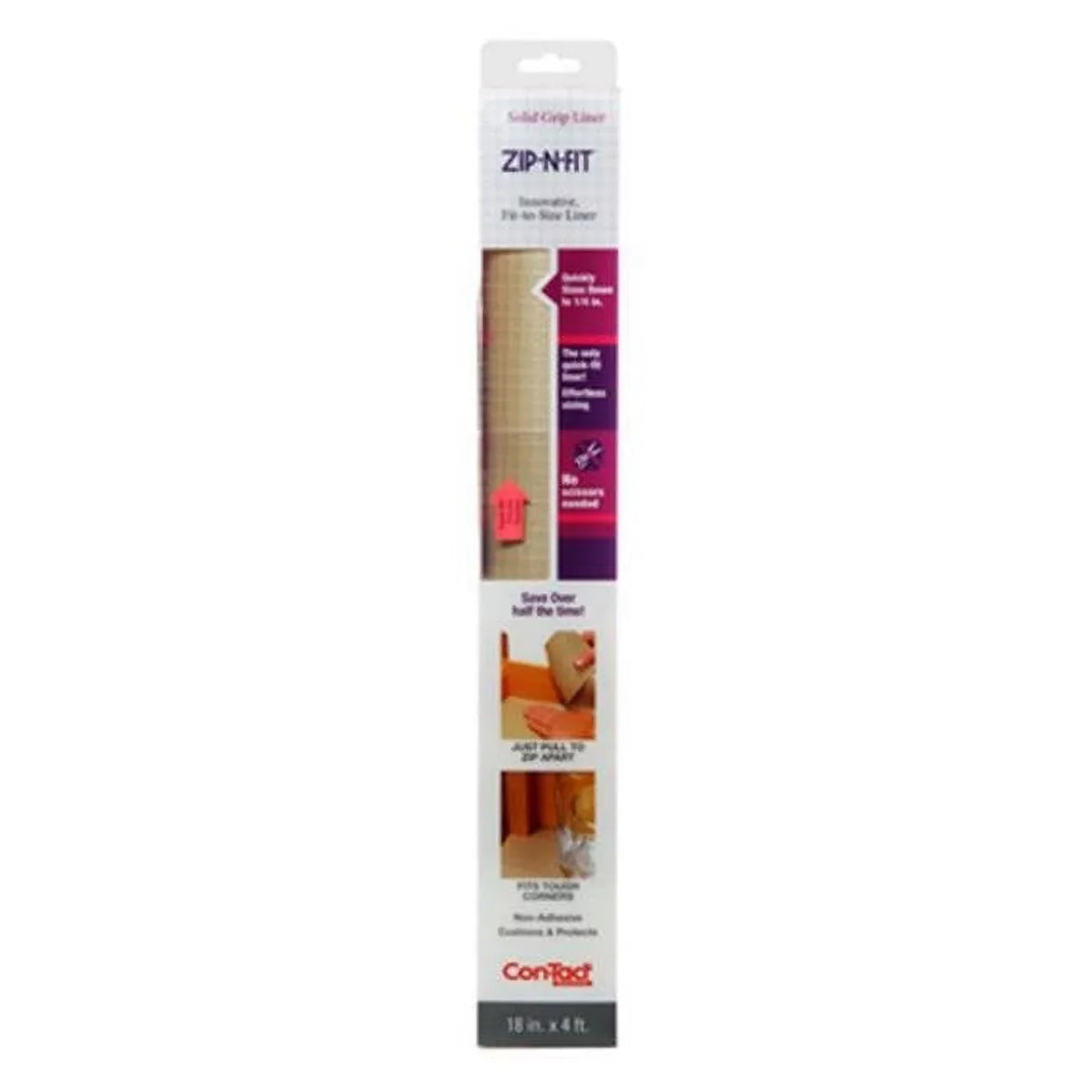 Kittrich Nonadhesive Zip-N-Fit Liner Con-Tact Corp Shelf