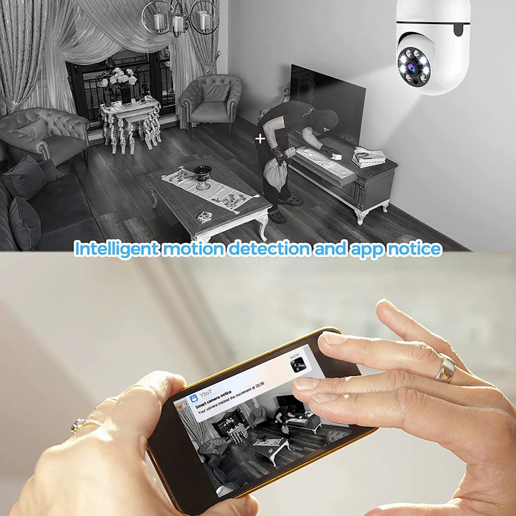 Local Outdoor Pack Camera, and Home WiFi Access, Degree 360 2 Motion SD & Cloud Storage Card (Two), PTZ2.4GHz Camera, Indoor Bulb Camera Detection and 5G Security Alarm, Wireless 32GB APP Light +