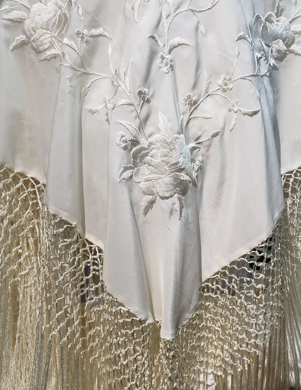 Stole Shawl Canton Wrap Manton De Champagne Spanish Silk Manila