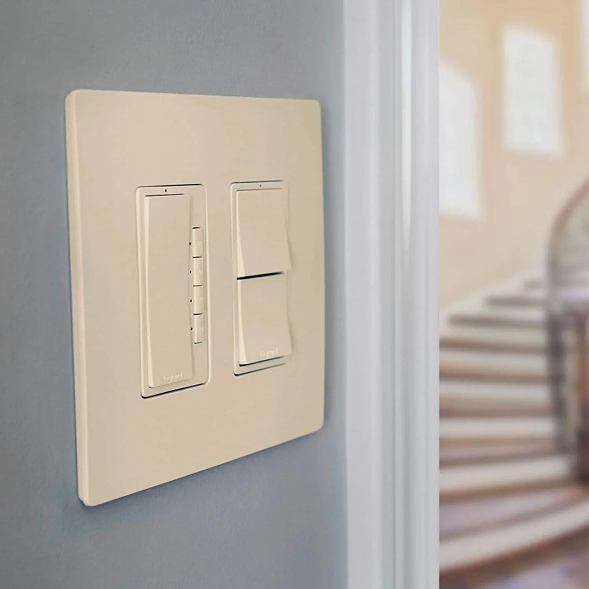 Switch, Light Quantity & Almond Legrand Seymour 2 - Pass Radiant Single-Pole RCD11LACC6 6 15A,