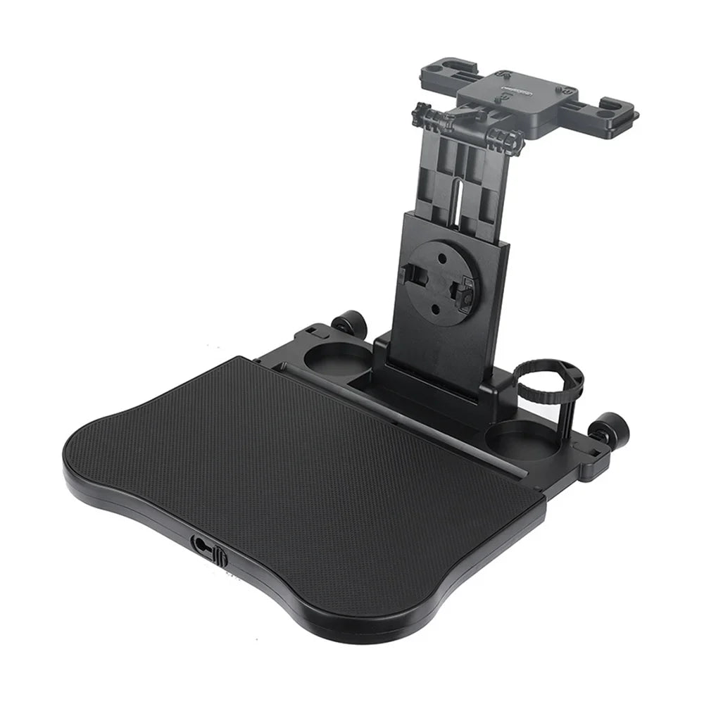 Seat with Tray Table, Nebublu Multifunctional Adjustable Travel Food Car Holder， Foldable Black Seat Back Phone