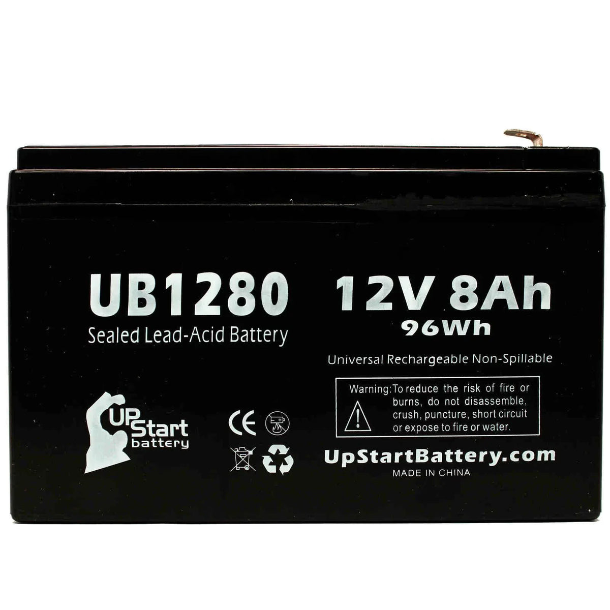 Battery Adapters F2 Pack Terminal Universal Sealed AGM, Replacement SLA) F1 to F1 Battery 8 8Ah, - Includes Acid 40 Compatible 4x - 8000mAh, UB1280 (12V, Dyonics - Terminal, ORTHOSCOPIC Lead