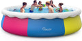 Track Cover, *35in Ground Pump, and Pool 7 Include Cloth Swimming Filter Inflatable Blue 15ft