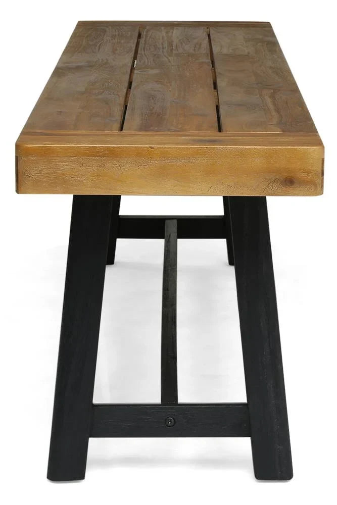 and in Black Sandblast Outdoor Bench Teak Raphael
