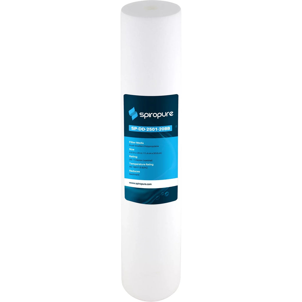 4.5" (6 Dual x Pack) Gradient SpiroPure 20 Polypropylene Micron Filter, 1