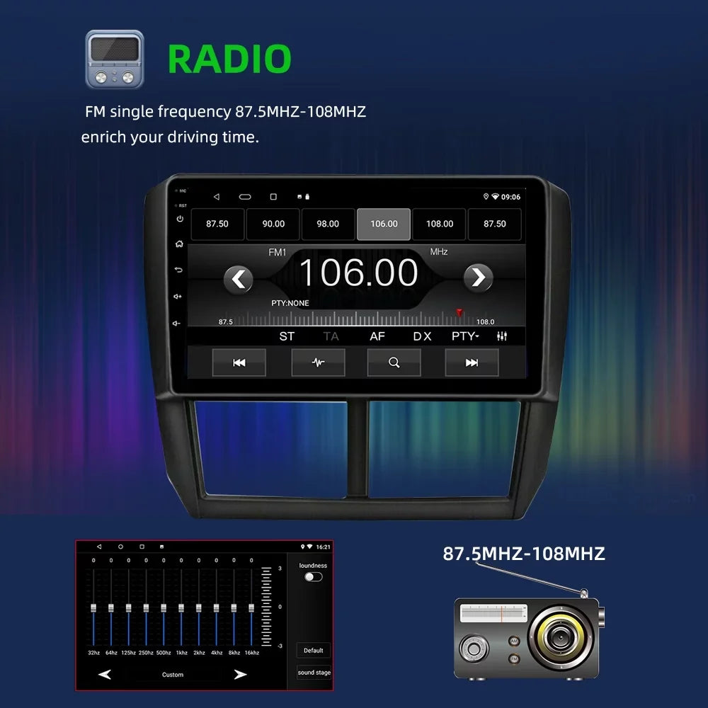 Radio Android for Car inch Forester Auto 10 Android Car JMANCE 2008-2012 9 Player Carplay Subaru Bluetooth GPS Navigation