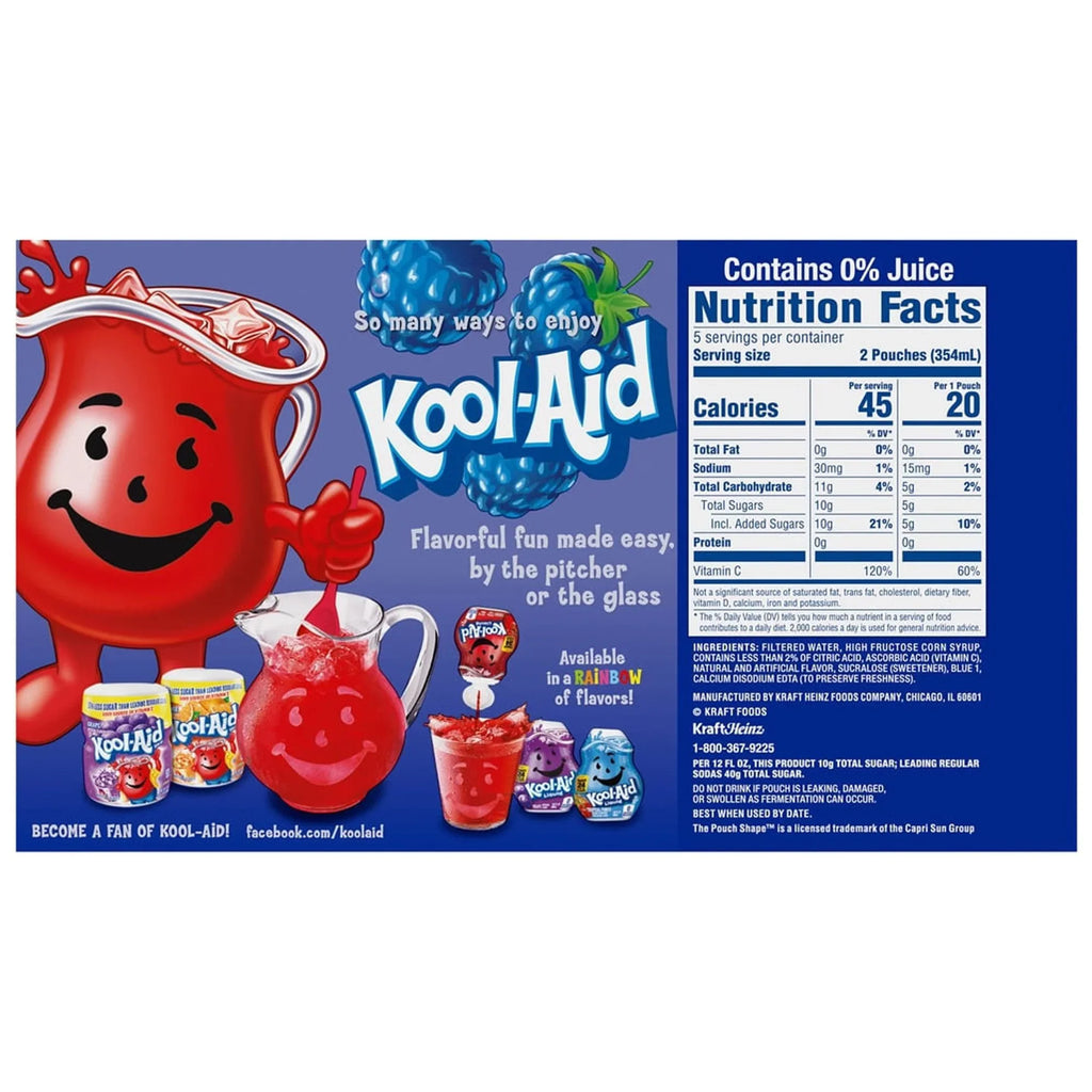 Drink, Kool-Aid Jammers Raspberry Blue of (Pack Fruit 6)