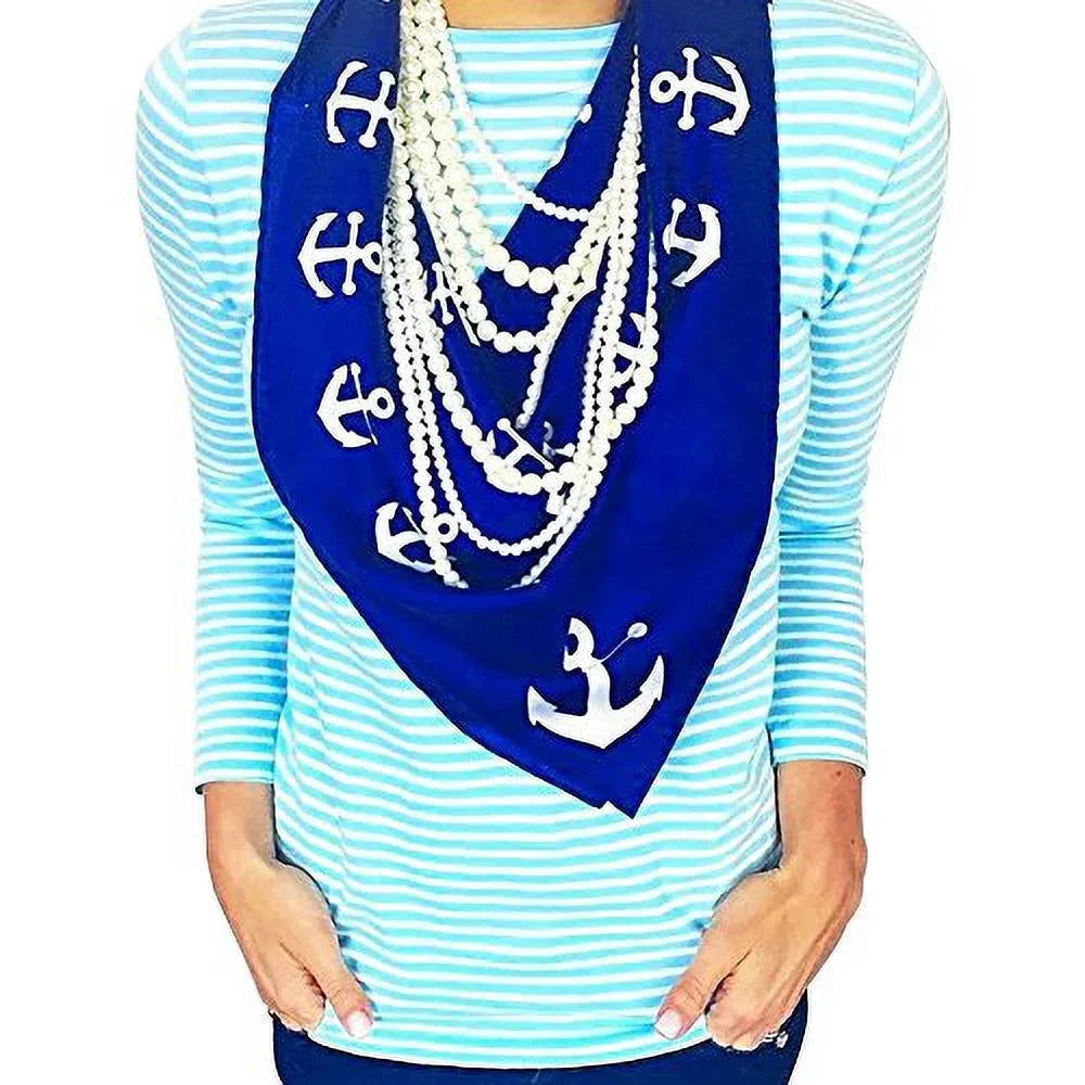 34, Anchor Navy 34 SummerTies x - Scarf Silk, Pinwheel