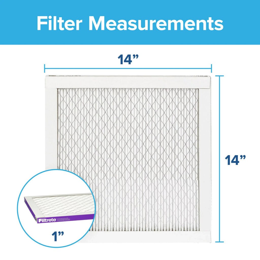 MERV 14x14x1 Allergen 4 Filter, Filtrete Reduction, Air 1500 Advanced MPR Filters 12,