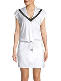 Swim Klein Calvin Cover-Up Dress White Cover-Up Womens L/XL Hooded