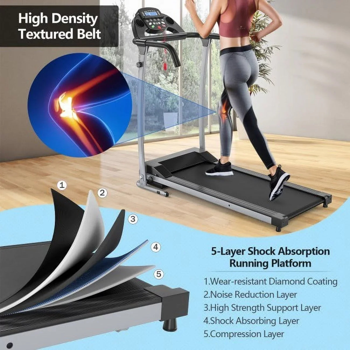 Up Display Treadmill Folding Fitness Your Electric LED Level Routine Compact
