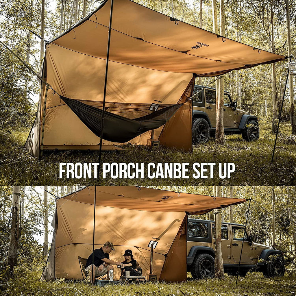 Bag, with for with Hammock Zippered Camping PU3000mm Tent YUNWEN Hot Versatile Tent Jack, Stove 4 Waterproof Season Stove Tarp Tent Lightweight ROCDOMUS