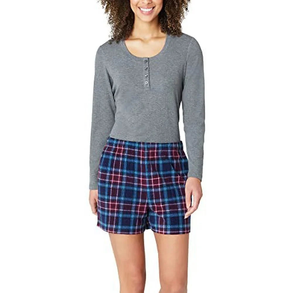 Knit Waffle Women's 3-Piece Bauer Set Eddie Large) Pajama (Gray,