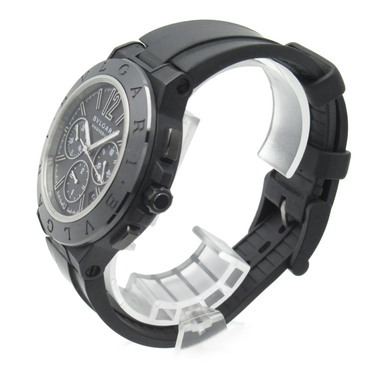 DG42SMCCH (Good) Rubber BVLGARI Wrist DG42SMCCH mag Diagono Watch watch Automatic Mechanical Pre-Owned belt Magnesium Chrono Watch Black Wrist