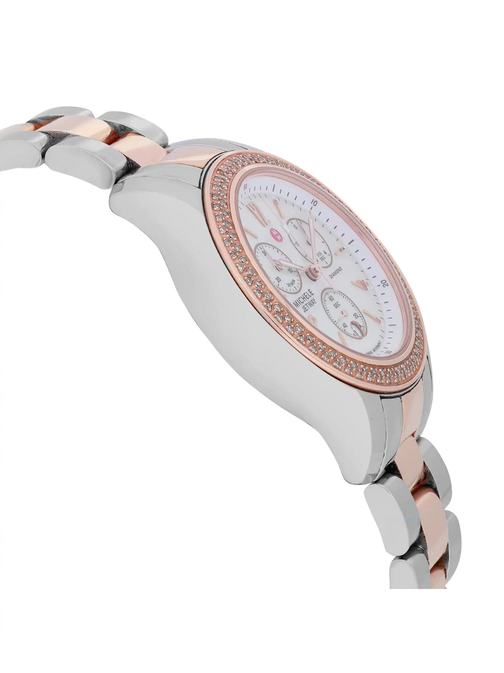 Ladies 40mm MWW17A000017 Diamond Watch Michele Steel 0.50cttw Jetway Quartz
