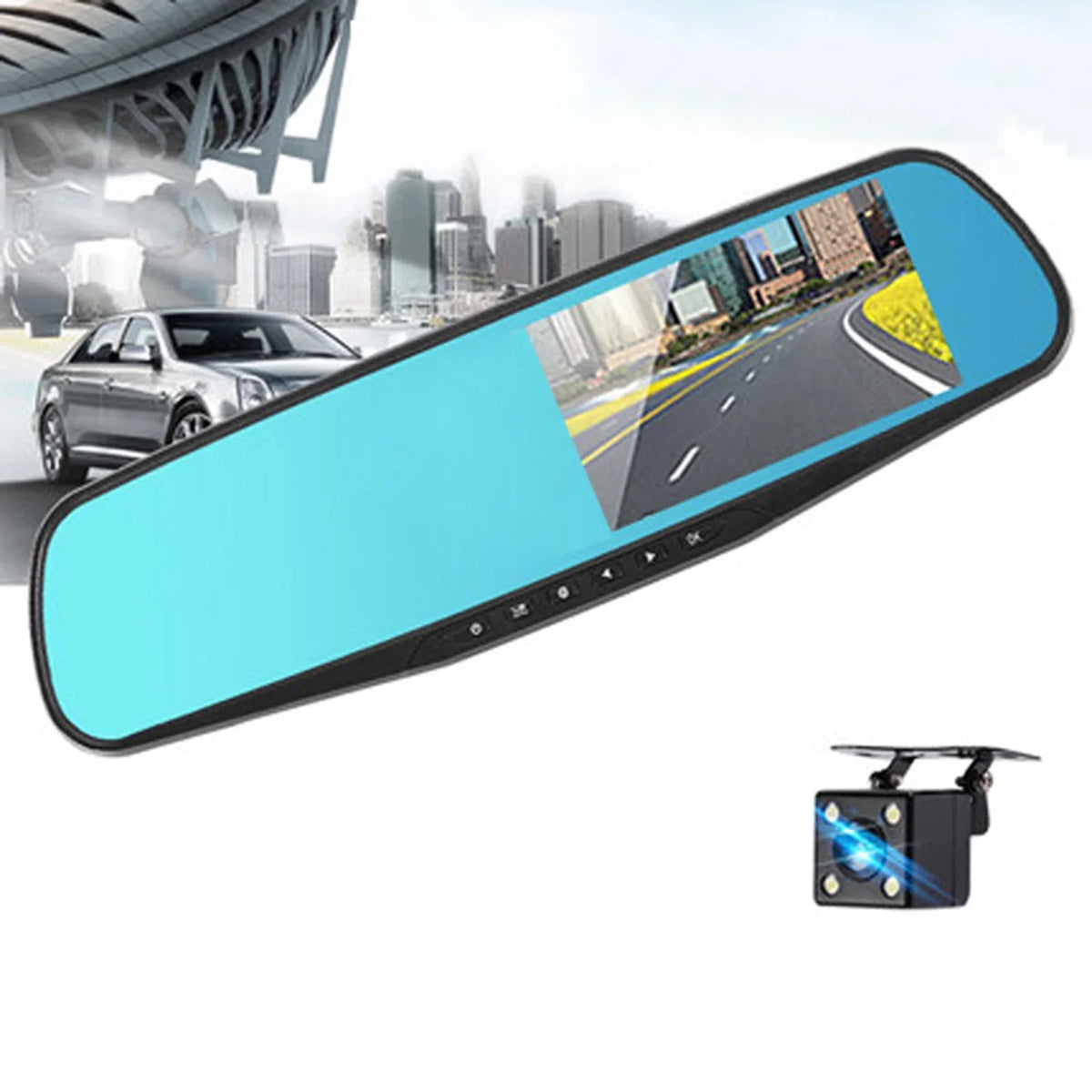 Full Dual 1080P Angle Cam Motion Dash Safety Driving for 170°Wide Recording Lens Detection Recorder Driving Loop Anself Parking