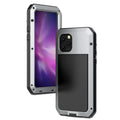 Aluminum Pro iPhone Grade Duty Glass Travel Gorilla Military Outdoor Case Scratch 13 Metal Resistant Rugged Heavy Protection, Shockproof and (Silver)