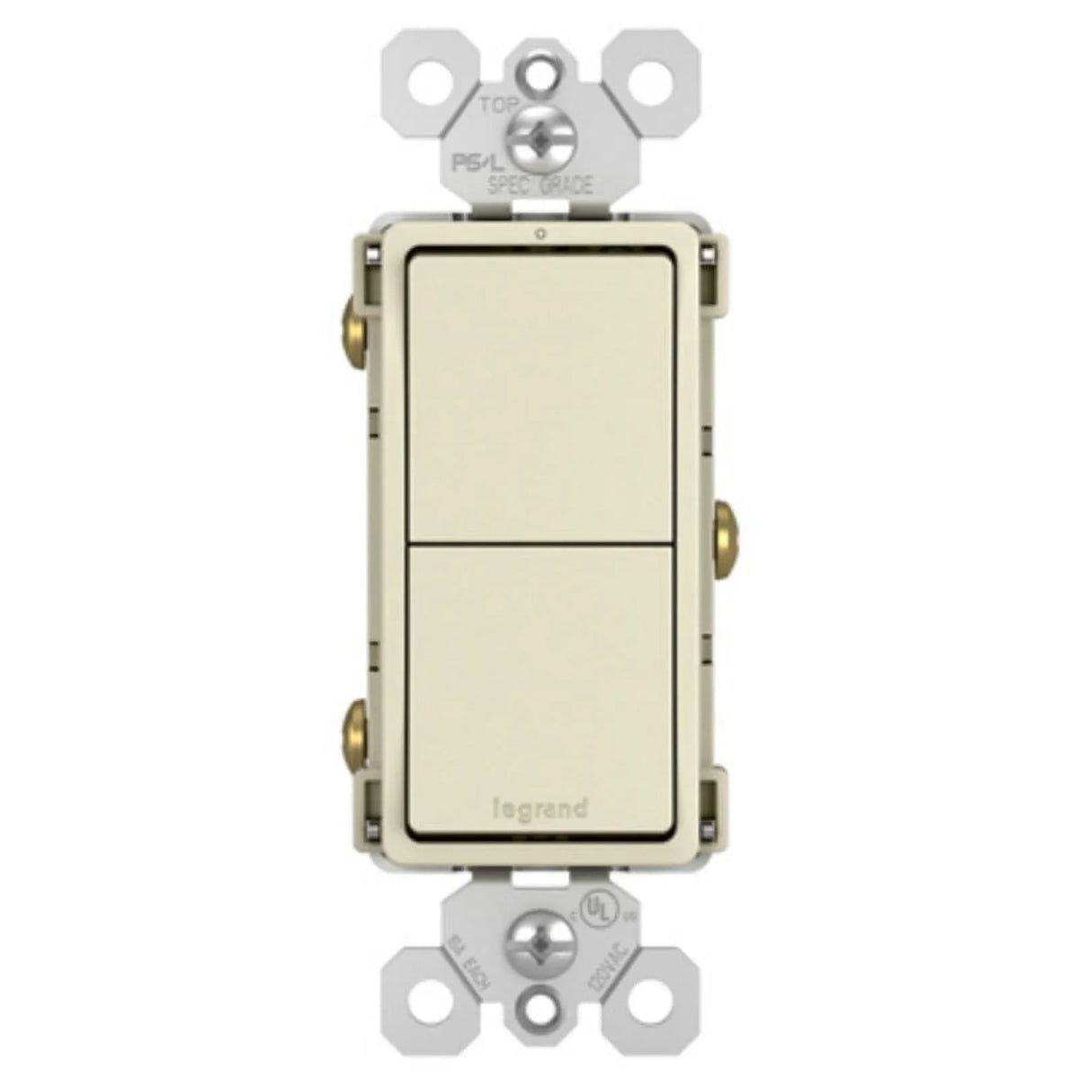 Legrand Radiant RCD11LACC6 Almond, Light Each Switches, 120/277V, Pole 15A, 2-Single