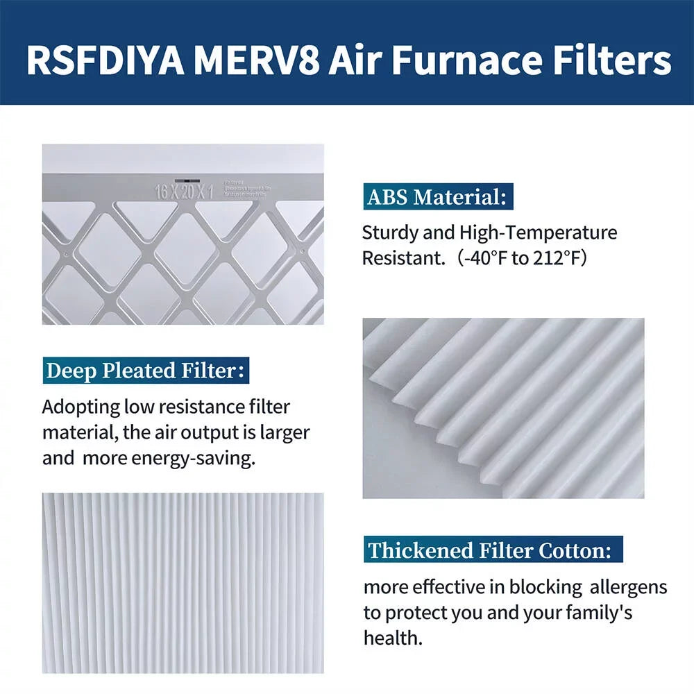 6-Pack MPR RSFDIYA Reusable Filter AC 16x25x1, MERV13 Air Air Furnace HVAC 1800 Filters