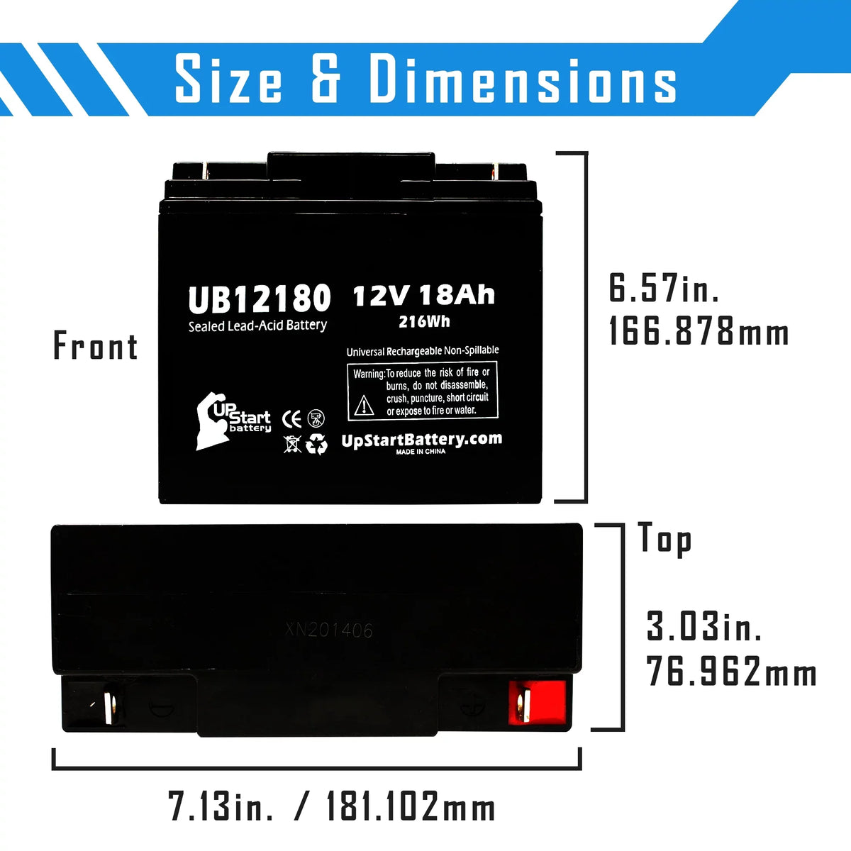 Compatible Pack GPS2K12061 18Ah, Replacement T4 18000mAh, (12V, - Universal - 5x AGM, Lead Sealed Acid Battery Power General Terminal, Battery UB12180 SLA)