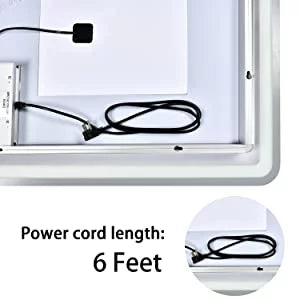 36 Anti-Fog Wall Large with LED Simple Inch x White/Warm Bathroom CoSoTower Light（Horizontal/Vertical）, Dimmable Makeup Vanity Mirror 28 Transparent Deluxe