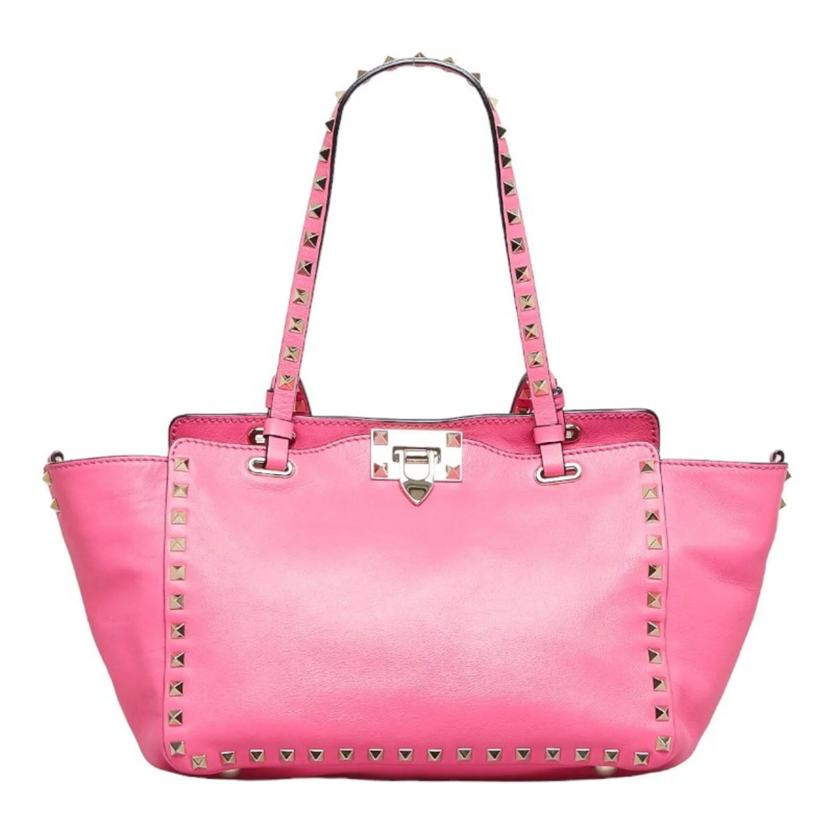 leather handbag (Good) ladies Valentino VALENTINO pink Rockstud bag shoulder Pre-Owned