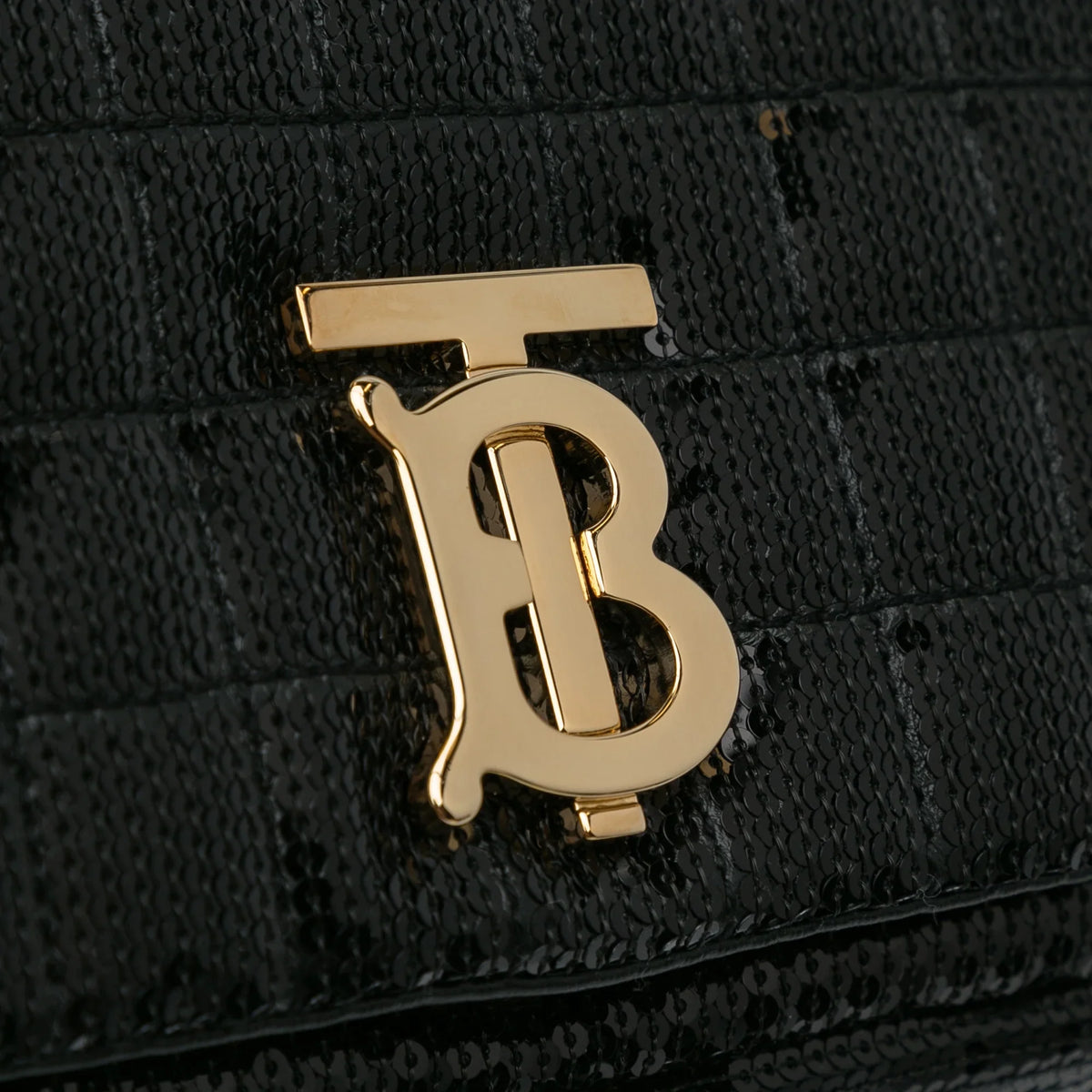 Bag Crossbody Sequin Burberry (Good) Calf Bag Leather Pre-Owned Black Unisex Authenticated Small Lola
