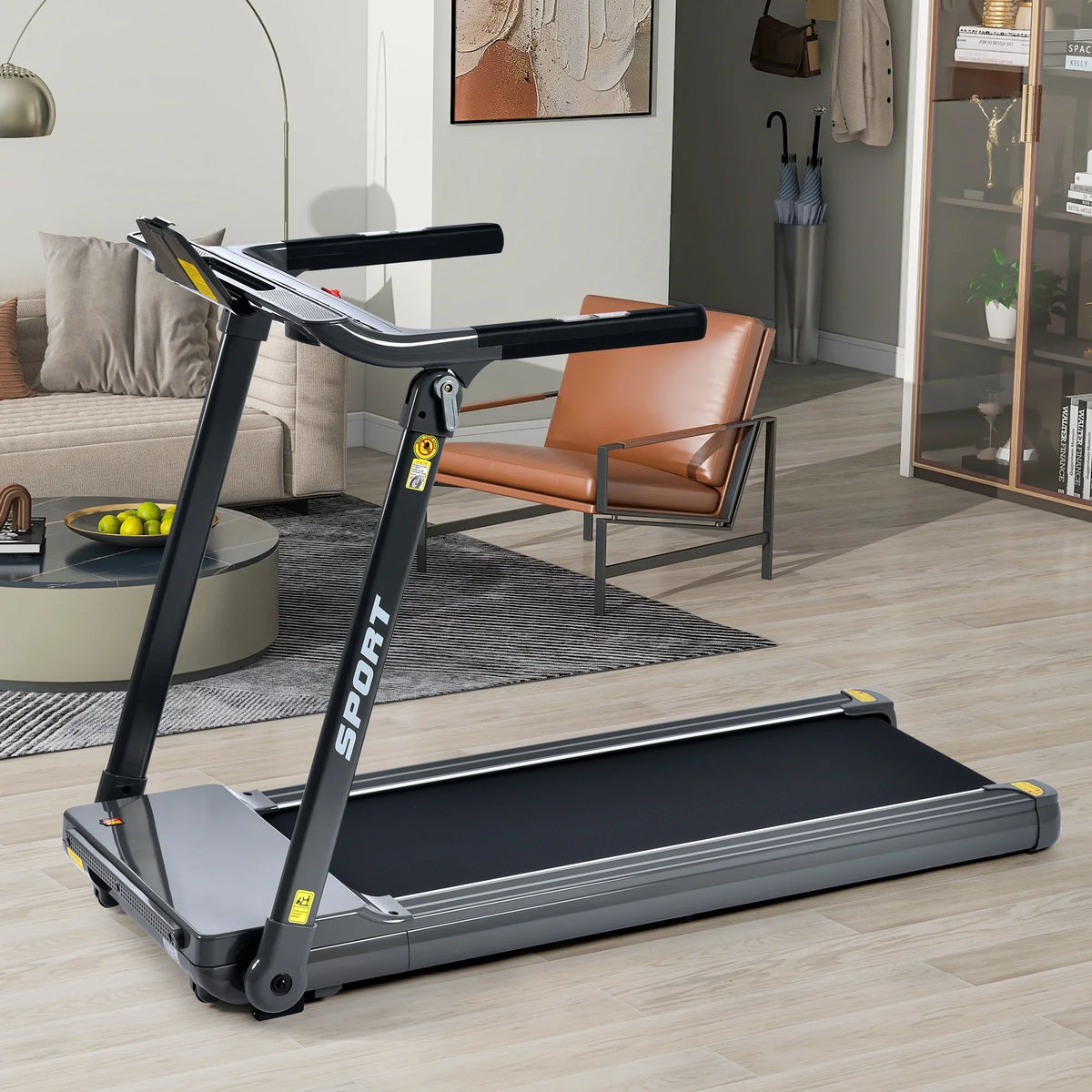 for Gym Compact Machine Workout Treadmill Folding Walking,Electric 14KM/H 3.5HP Foldable Motorised Gym Home Fitness Treadmill Medium Running 330lbs；Portable Jogging Motorized Electric Dcenta
