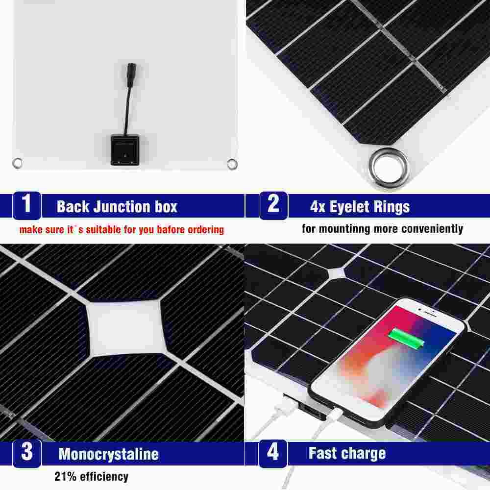 outdoor charge light panel 200W camping charger emergency solar source car home solar MDHAND kit with controller