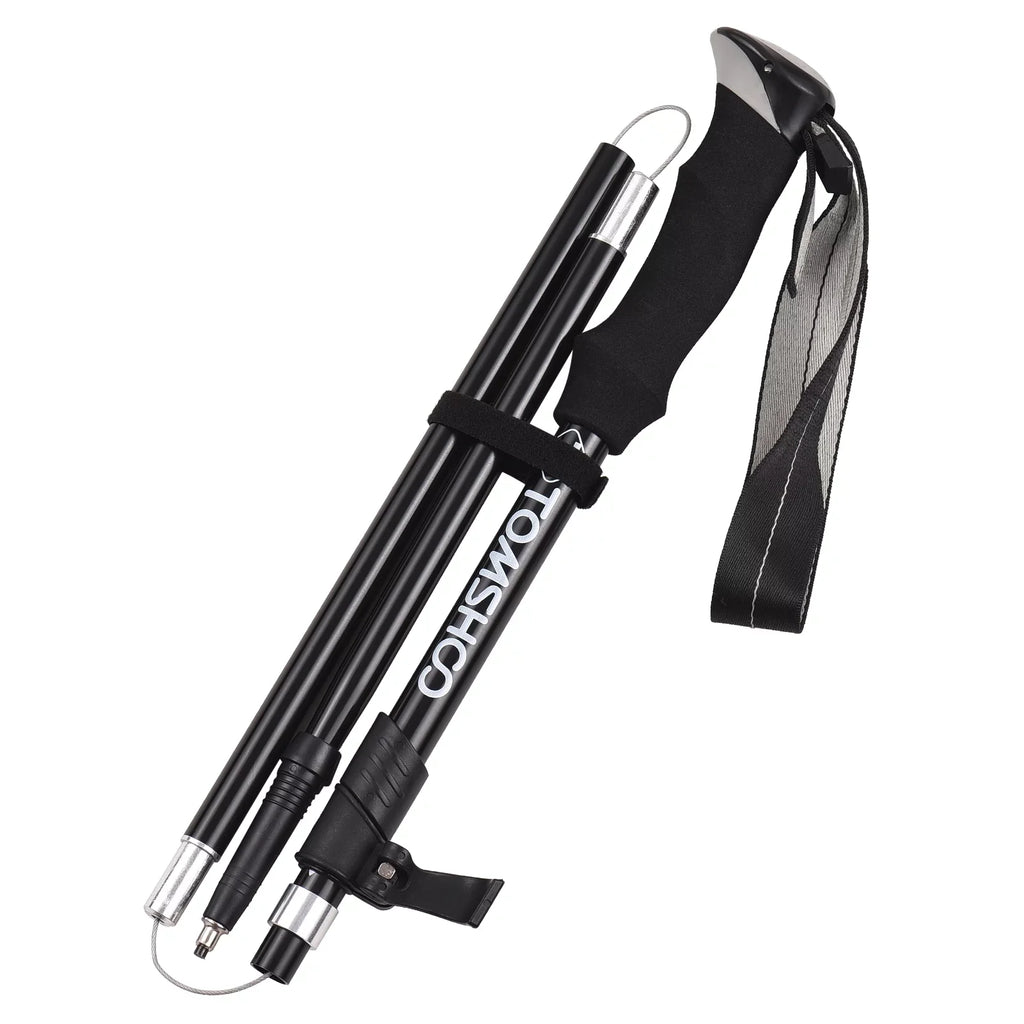 TOMSHOO Portable Hiking Backpacking Collapsible Set for and Trekking Sturdy Camping Pole Lightweight