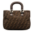 Tote Brown (Good) Authenticated Fabric Bag Tote Canvas Zucca Twins Fendi Pre-Owned Unisex