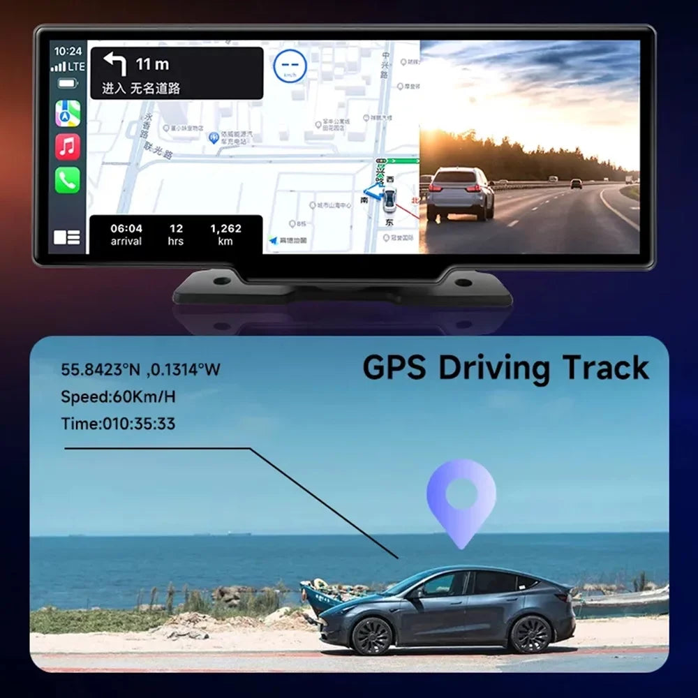 Cam Car Monitor Android Carplay Mirror Dash Video camera Dashboard Front DVRS,No GPS Masslatie Navigation Auto DVR Inch & 10.26