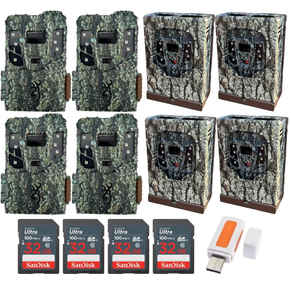 Browning Pro Trail M/Card Camera, 4PK Max HD Box w/32GB Security Scout & Reader